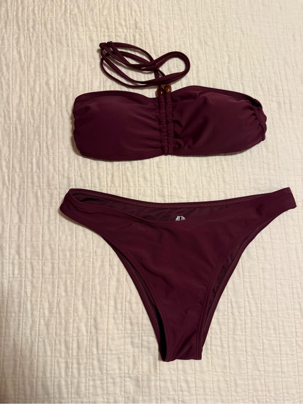 House of Harlow 1960 bandeau bikini set, featuring a cinched